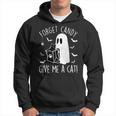 Black Cat Forget Candy Give Me A Cat Lovers Halloween Hoodie