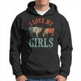 Funny Cow & Heifer I Love My Girls Cow Farmer Animal Cattle Hoodie