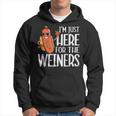Funny Hot Dog Im Just Here For The Wieners Sausage Hoodie