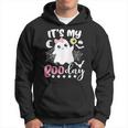 Its My Boo Day Cute Halloween Birthday Ghost Pink Bow Hoodie