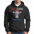 Funny Red White & Moo 4Th Of July Apparel Usa Patriotic Cow Hoodie