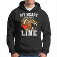 My Heart Is On The Line Offensive Lineman Football Leopard Hoodie