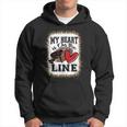 My Heart Is On The Line Offensive Lineman Football Leopard Hoodie