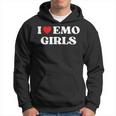 I Heart Emo Girls Funny Quote Red Heart Emo Girl Style Hoodie