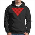 Inverted Red Triangle With Patterns Hoodie