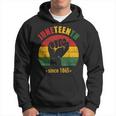 Junenth Since 1865 With Pan African Flag And Fist Hoodie