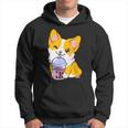 Kawaii Corgi Loves Bubble Tea Funny Bobas Welsh Dog Hoodie