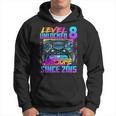 Level 8 Unlocked Awesome Since 2015 8Th Birthday Gaming Kids Hoodie