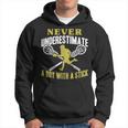 Never Underestimate A Boy With A Stick Lax Player Lacrosse Lacrosse Funny Gifts Hoodie
