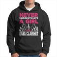 Never Underestimate A Girl With A Bass Clarinet Bass Funny Gifts Hoodie