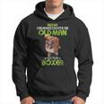 Never Underestimate An Old Man With A Boxer Funny Dog Lover Gift For Mens Hoodie