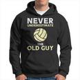 Never Underestimate Old Guy Volleyball Coach Dad Grandpa Men Gift For Mens Hoodie