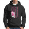 No One Fights Breast Cancer Alone American Flag Pink Ribbon Hoodie