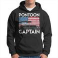 Patriotic Pontoon Captain Us American Flag Funny Boat Owner Hoodie