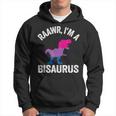 Raawr Im A Bisaurus Dinosaur T-Rex Bisexual Flag Bi Pride Hoodie