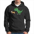 T Rex Dinosaur Walking Corgi Funny Dog Gift Hoodie