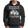 Never Underestimate An Old Man With A Tractor Farmers Hoodie