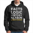 Votegold Vintage Distressed Libertarian - Facts & Logic Hoodie