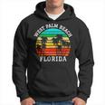 West Palm Beach Florida Retro Sunset Palm Trees Hoodie