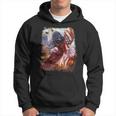 Wolf With Bald Eagle American Flag Hoodie
