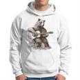 Bear Playing Guitar Players Music Gift Dad Rock N Roll Hoodie
