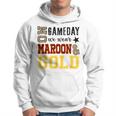 On Gameday Football We Wear Maroon And Gold Leopard Print Hoodie