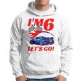 Kids 6 Year Old 6Th Racing Racecar Birthday Party Boys Girls Hoodie