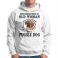 Never Underestimate An Old Woman With A Puggle Dog Old Woman Funny Gifts Hoodie