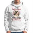 Never Underestimate Old Woman With A Shih Tzu Puppy Face Old Woman Funny Gifts Hoodie