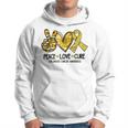 Peace Love Cure Childhood Cancer Awareness Gold Ribbon Hoodie