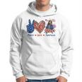 Peace Love Wirehaired Pointing Griffon Dog Patriotic America Hoodie