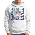 Retro Groovy America Usa Smile Face Patriotic 4Th Of July Patriotic Funny Gifts Hoodie