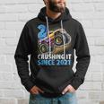 2 Crushing It Since 2021 Monster Truck 2Nd Birthday Boys Hoodie Gifts for Him