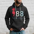 988 Semicolon Mental Health Matters Suicide Prevention Retro Hoodie Gifts for Him