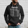 Asher Name Funny Gift Asher Nutrition Facts V2 Hoodie Gifts for Him