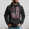 Back The Pink Ribbon American Flag Breast Cancer Awareness Hoodie Gifts for Him