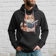 Bookish Cat With Glasses - Cute & Intellectual Design Hoodie Gifts for Him