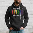 'Celebrate Diversity' Bisexual Feminist Lesbian Pride Hoodie Gifts for Him