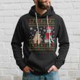 Christmas Ugly Sweater Siberian Husky Santa Hat Reindeers Hoodie Gifts for Him