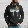 Delaware Home State Pride Retro Vintage Sunrise Hoodie Gifts for Him