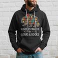 Easily Distracted By Bears & Books Lover Mammal Animal Hoodie Gifts for Him