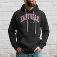 Eastvale California Ca Varsity Style Pink Text Hoodie Gifts for Him