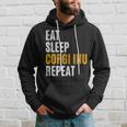 Eat Sleep Corgi Inu Repeat Vintage Retro Hoodie Gifts for Him