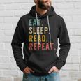 Eat Sleep Read Repeat Book Reading Reader Retro Vintage Reading Funny Designs Funny Gifts Hoodie Gifts for Him