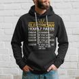 Funny Electrician Hourly Rates Lineman Men Electrician Dad Hoodie Gifts for Him