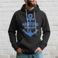 Hamburg Germany Port City Blue Anchor Design Hoodie Gifts for Him
