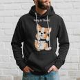 Hang In There Corgi Humor Cute Dog Puppy Meme Lovers Of Dogs Hoodie Gifts for Him