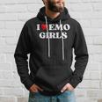 I Heart Emo Girls Funny Quote Red Heart Emo Girl Style Hoodie Gifts for Him