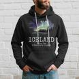 Iceland Map Fire Ice Northern Light Icelandic Souvenir Hoodie Gifts for Him