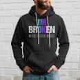 Im Broken Teal & Purple Ribbon Suicide Prevention Awareness Suicide Funny Gifts Hoodie Gifts for Him